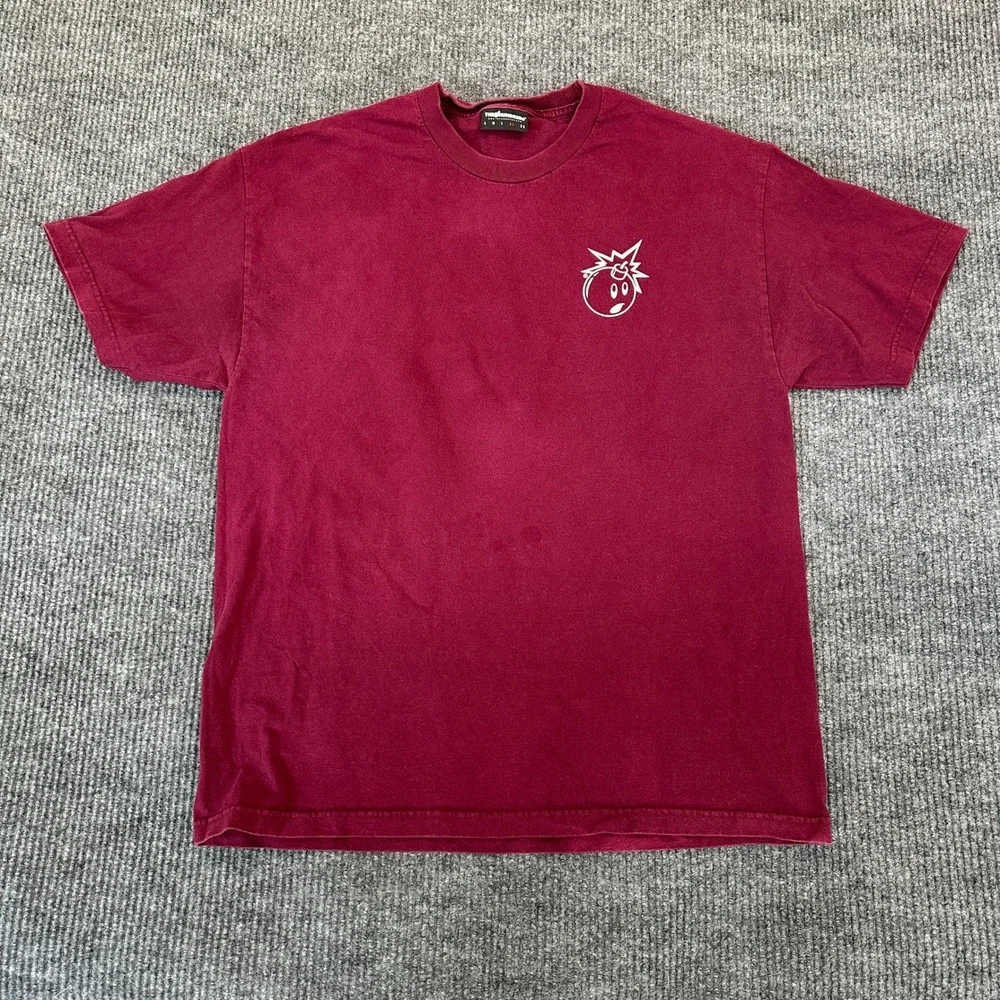 The Hundreds Mens Adam Bomb T-Shirt L Maroon Graphic Print Cotton